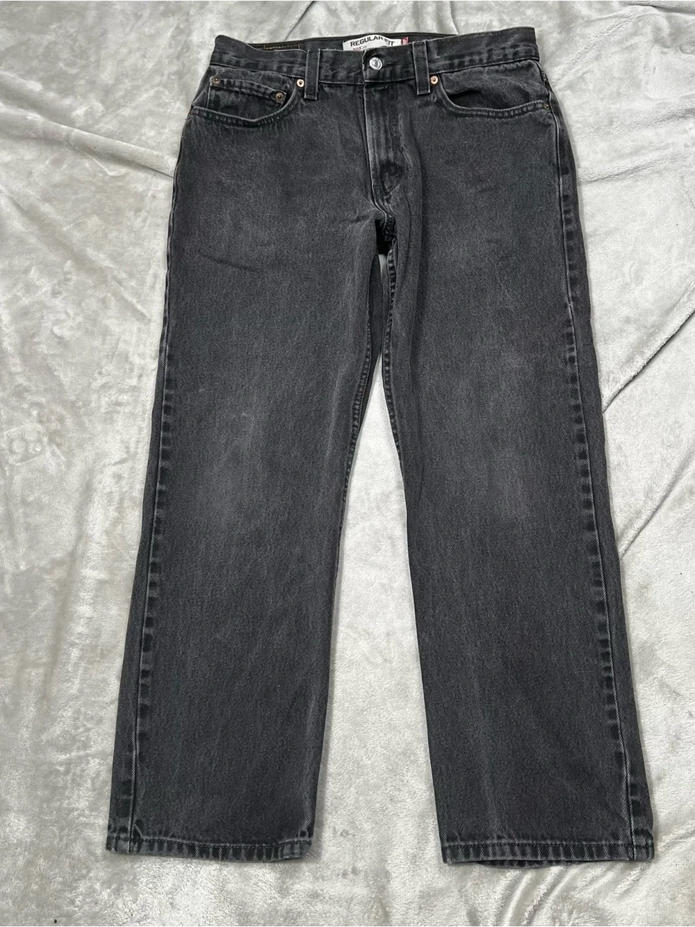 Vintage Levi's 505 Regular Fit Jeans Mens 32x28 Black Skater Grunge Denim Y2K